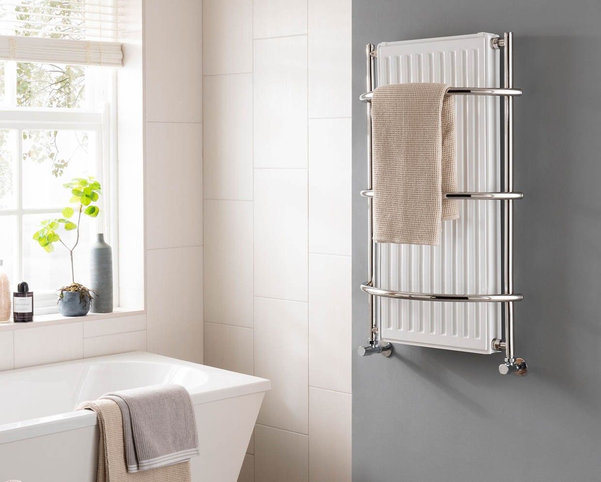 Vogue Nexus IV Brass Towel Radiator - Just Radiators UK